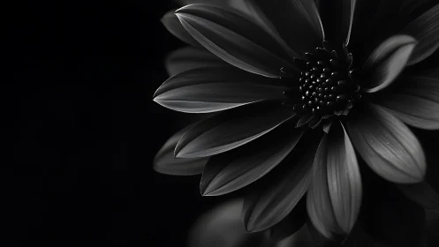 Luminous Petals in Darkness: A Flower's Whispered Grace.