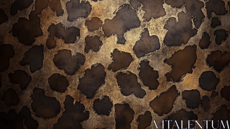 Weathered metal surface with organic hole patterns