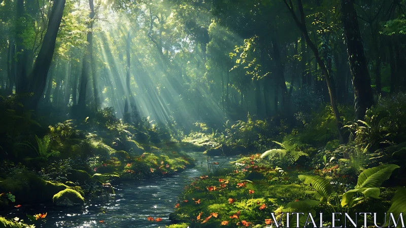 Enchanted Forest Sanctuary Where Sunbeams Dance Through Ancient Timber