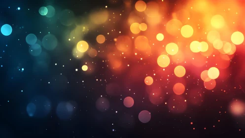 Vibrant bokeh lights in abstract gradient background design.