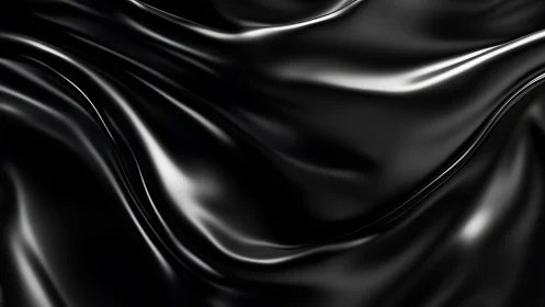 Rendered black fabric surface displays continuous flowing folds