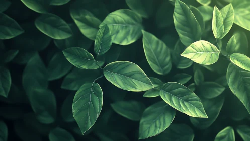 Dense green foliage rendered with shallow depth and soft rim lighting