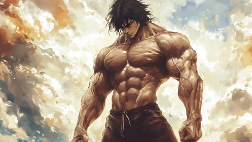 Storm-Forged Titan Gazes Down from a Painted Sky.