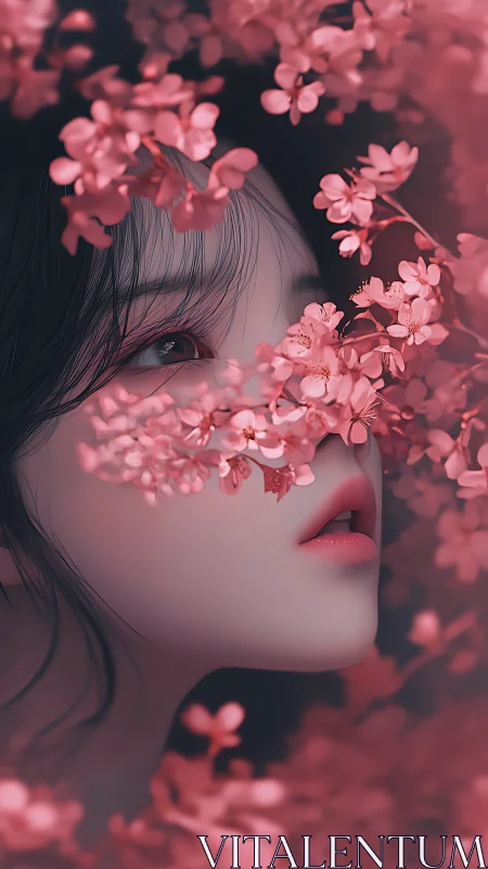 Blossom-veiled portrait where spring quietly kisses silence.