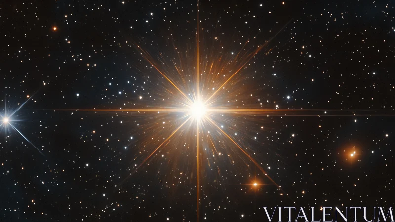 Starburst beacon ignites a jeweled night of distant galaxies.