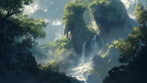 Misty Canyon Sanctuary Where Light Dances Through.