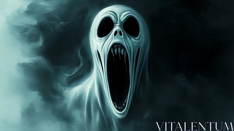 Howling voidwraith drifting through storm-dark ether.