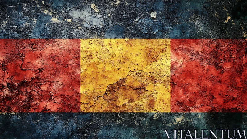 Weathered tricolor wall quietly reenacts a stormy history