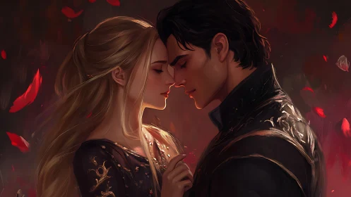 Romantic Profile Convergence: High-Contrast Luminescent Character Study.