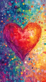 Large-Scale Monochromatic Heart Form with Radial Color Gradient Transition