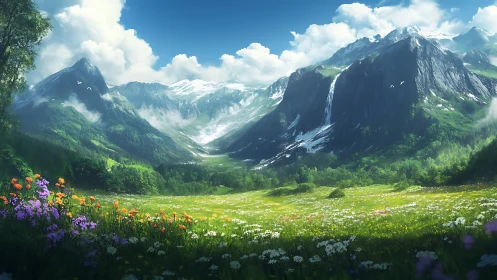 Valley of echoing waterfalls and wildflower-swept sunlight.