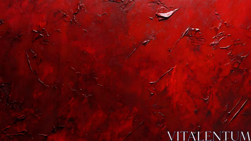 Deep Red Abstract Texture with Dramatic Brush Strokes.