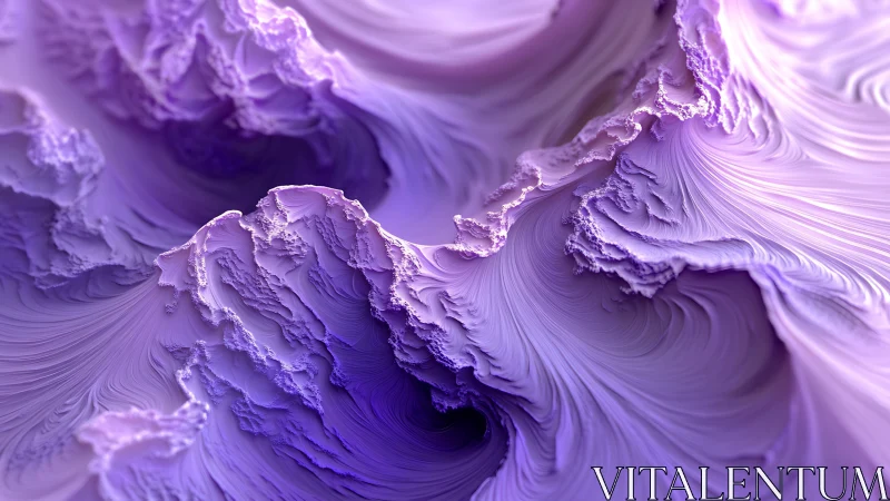 Fractal lavender terrain forms fluid, sculpted digital topography