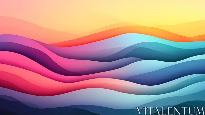 Colorful flowing waves invite a calm, uplifting daydream