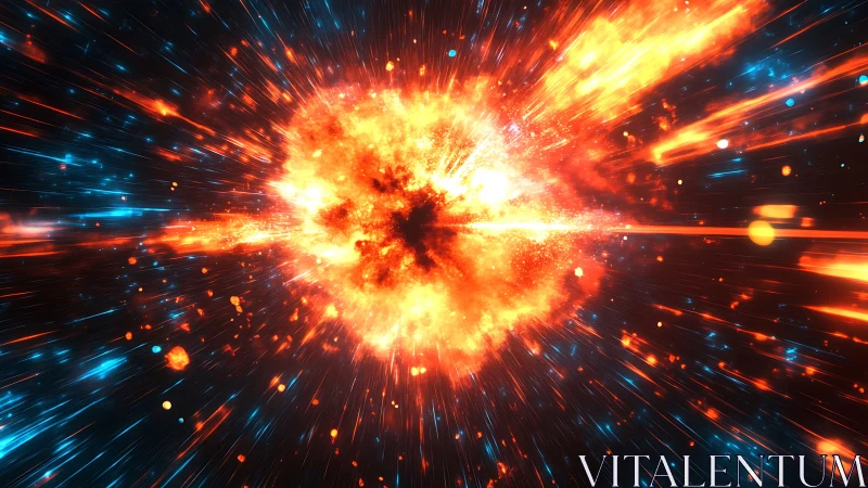 Stellar explosion erupts in vivid cosmic energy and motion