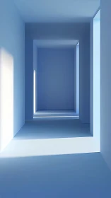 Infinite Blue Corridors: A Journey Through Light.