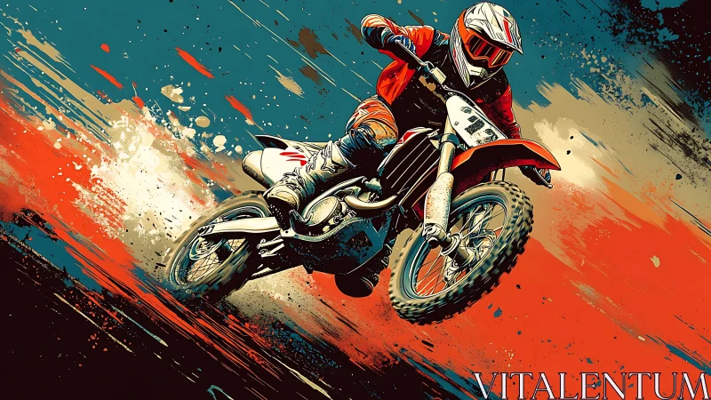 Dirt-slinging daredevil carves neon speed through painted dust