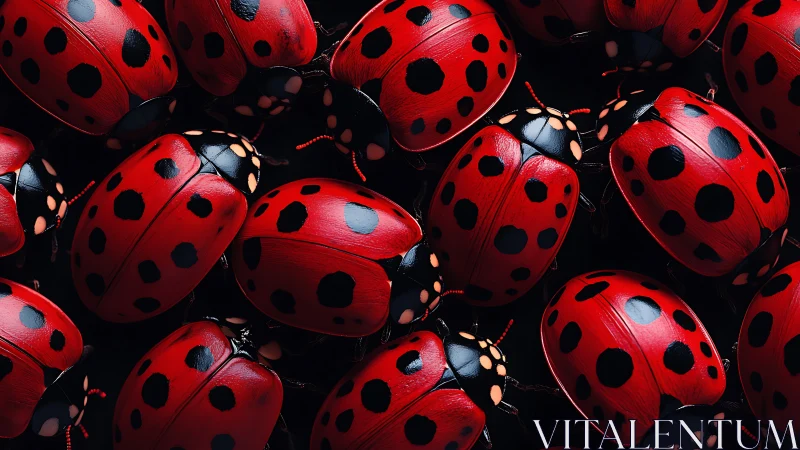 Curious cluster of red ladybugs brings bold spotted charm