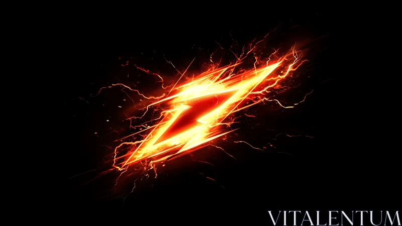 Digital energy bolt emblem with dynamic light flare composition.