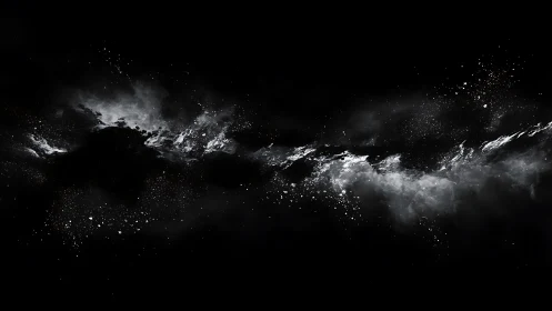 High contrast nebular dust band rendered in monochrome negative space