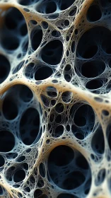 Porous web-like 3D mesh structure spans organic cavities