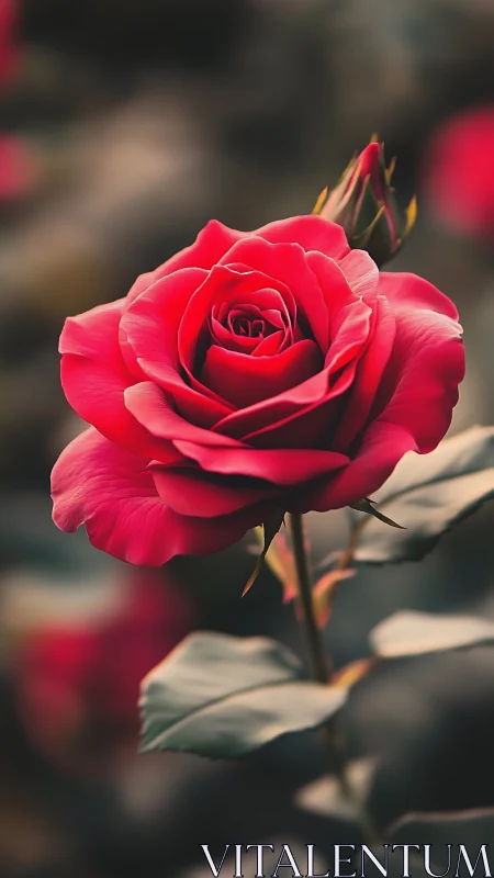 Radiant Red Rose Blooms in Sunlit Garden