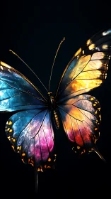 Iridescent butterfly rendered with high-gloss subsurface wing shaders