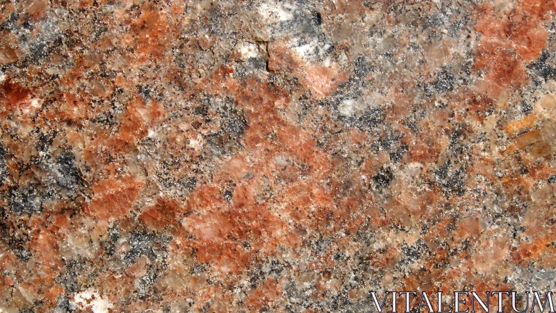Close-up of Polished Granite Surface with Red and Gray Tones.