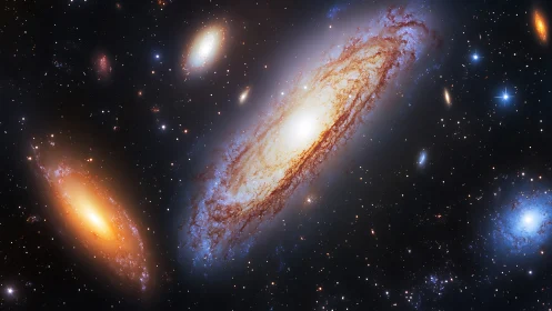 Galactic whirlpool caravan drifting through star-salted velvet.