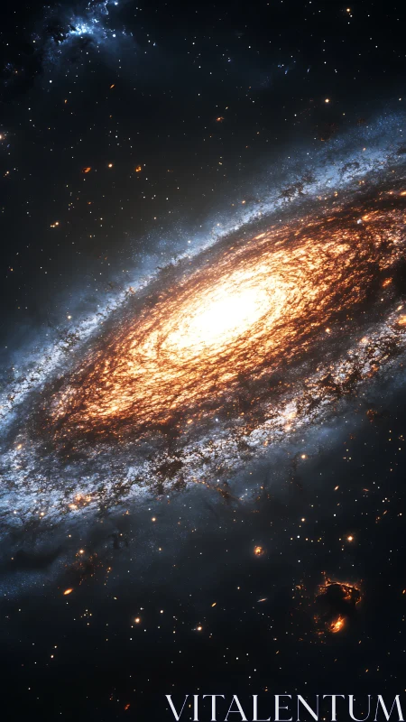 Spiral galaxy with bright core and dense surrounding starfield.