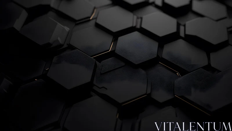 Futuristic black hexagonal tiles with glossy, minimalistic style.