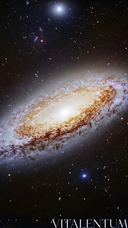 Edge-on spiral galaxy with dense central bulge observed.