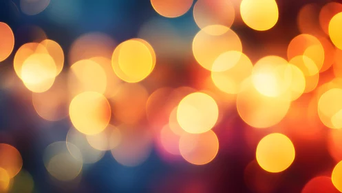 Warm golden bokeh lights on dark background, abstract style.