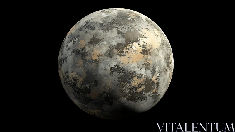 Textured exoplanet sphere with weathered rocky surface