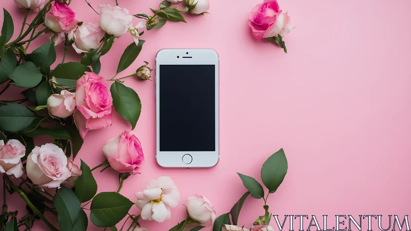 Blooming Connections: Roses Embrace Modern Technology.