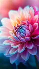 Gradient Dahlia with Iridescent Petal Layers.