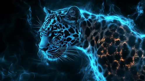 Electric Leopard: Neon Energy Portrait.