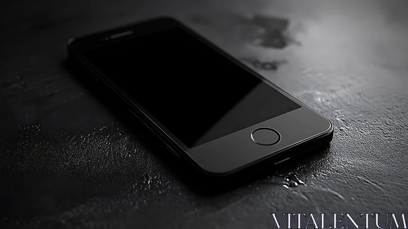 Glowing Portal: Obsidian Smartphone in Cinematic Repose.