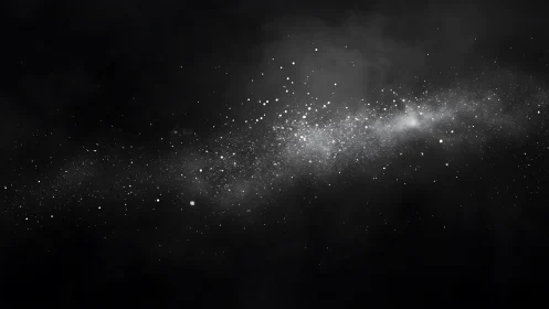 Stellar dust stream crossing a deep black void in space.