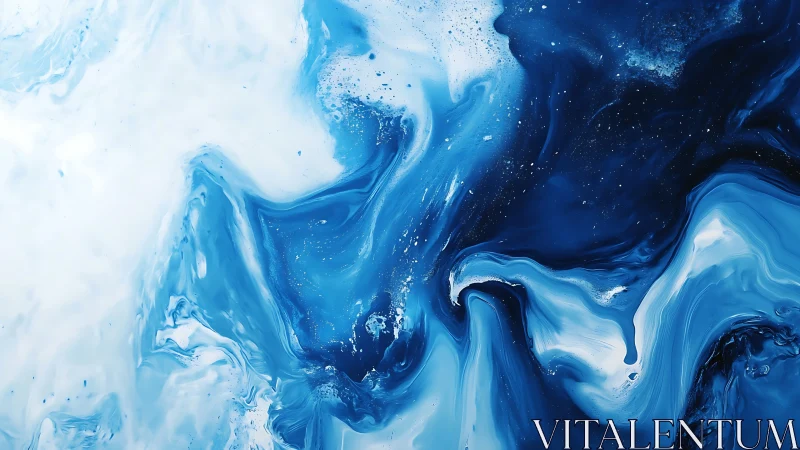 Gentle blue currents swirling through a dreamy abstract sea.