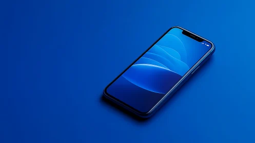 Modern Smartphone in Blue Elegance and Simplicity