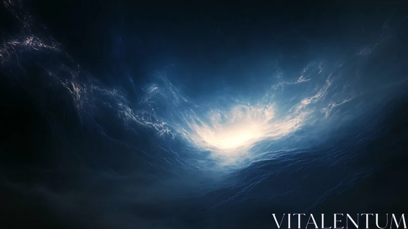 Celestial vortex ignites a radiant storm of cosmic light.