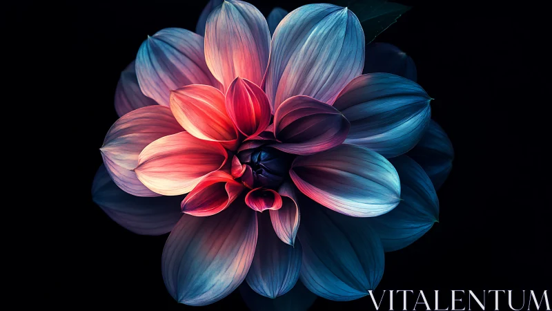 Gradient Dahlia Bloom: Multi-Petal 3D Rendering with Radial Light Emission