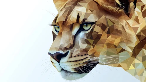 Geometric Leopard's Penetrating Gaze.