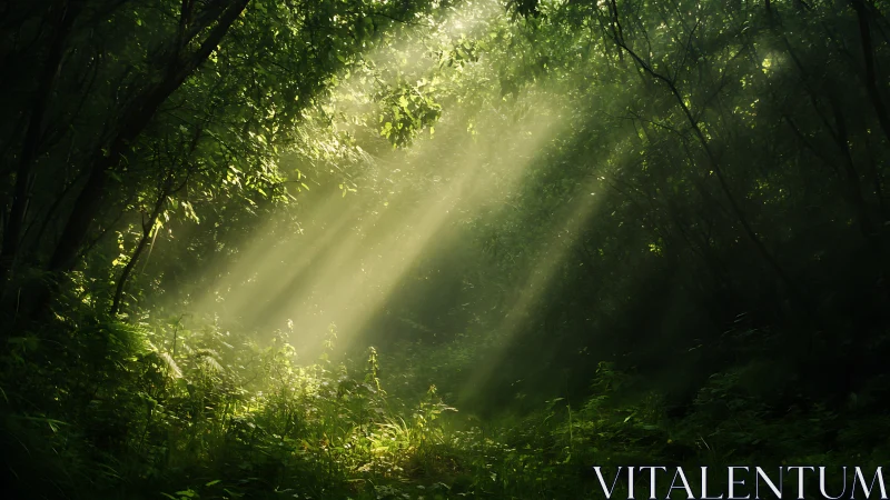 Sunlight Dancing Through the Forest Canopy