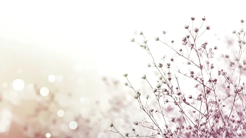 Delicate Botanical Stems with Soft Bokeh Blur