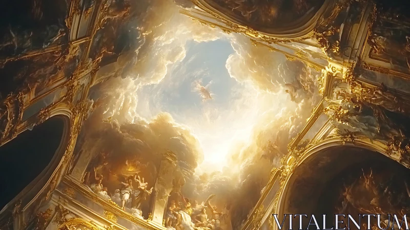 Baroque ceiling opens into radiant heavenly vortex