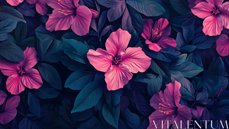 Neon Floral Symphony: Hyperbloom Digital Rendering.