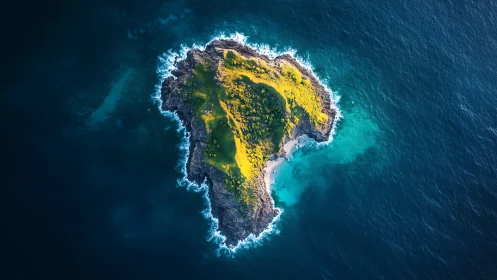 Vibrant Island Emerges From Turquoise Waters Below