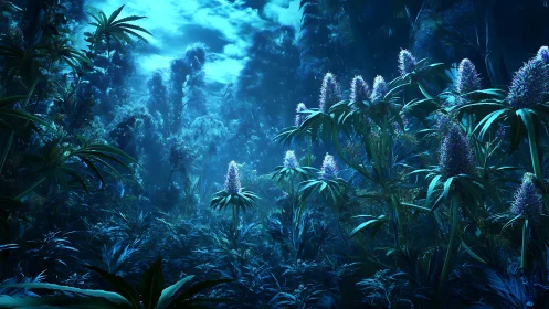 Bioluminescent Deep Garden: A Glowing Otherworldly Paradise.